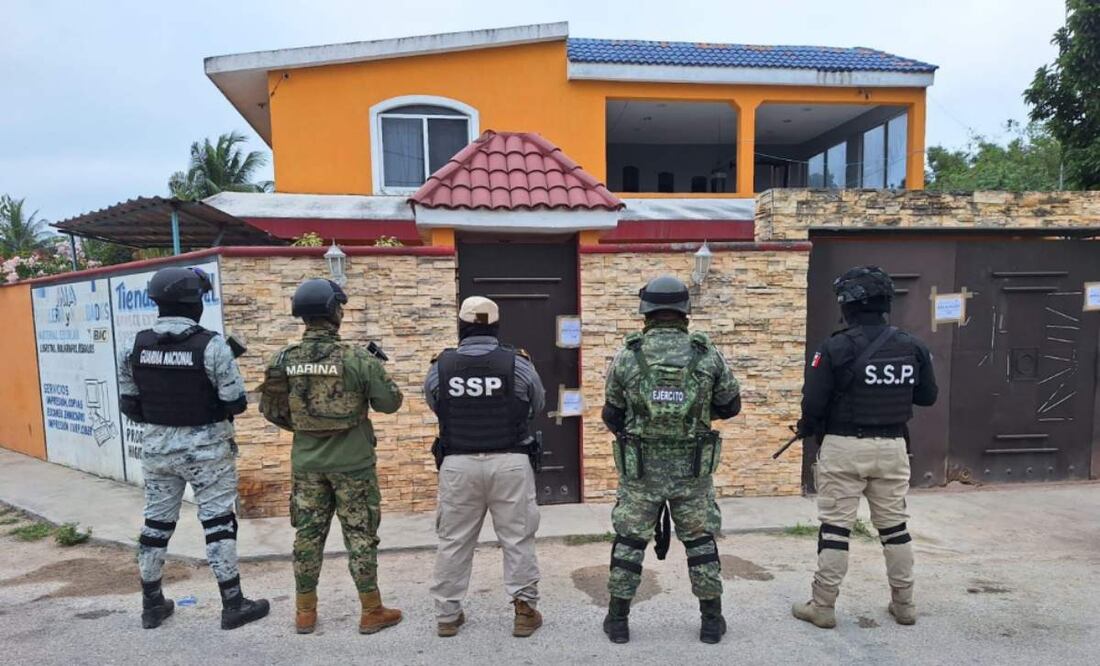 Hoy se ejecutaron tres órdenes de cateo en igual número de predios de Mérida y Kanasín, Yucatán (28/01/2025). Foto: Especial