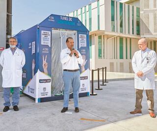 Instalan túneles sanitizadores contra Covid-19 en Aguascalientes