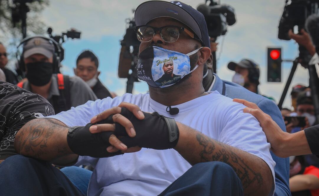 Terrence Floyd, hermano de George, participó en una protesta en Minneapolis (Foto: AP)