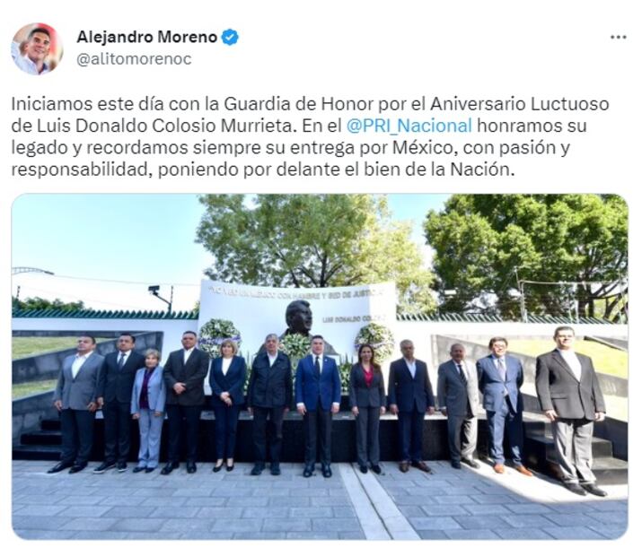 Priistas montan guardia en honor a Colosio, a 29 años de sus asesinato