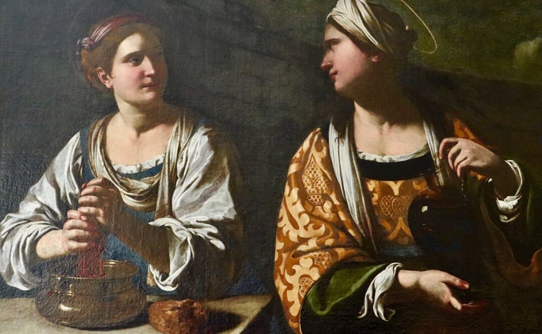 Las santas Prasede y Pudenciana, del pintor Antiveduto Grammatica. Foto: Notimex