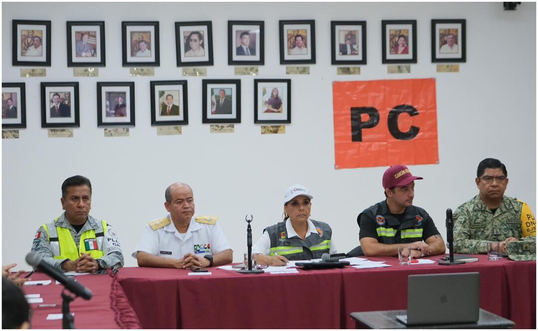 Mara Lezama trabaja en la coordinación de las acciones preventivas con el apoyo de la Marina, el Ejército y la Guardia Nacional, coordinados con los presidentes municipales de Quintana Roo. Foto: X (@MaraLezama)