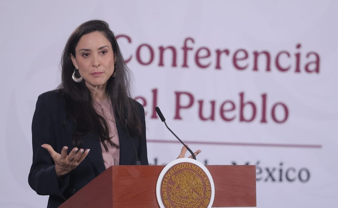 La secretaria de Cultura, Claudia Curiel, en la “Mañanera del Pueblo” desde Palacio Nacional (04/06/2026). Foto: Gabriel Pano / EL UNIVERSAL