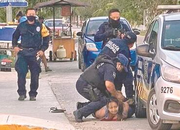 Indigna muerte de mujer sometida por policías en Tulum