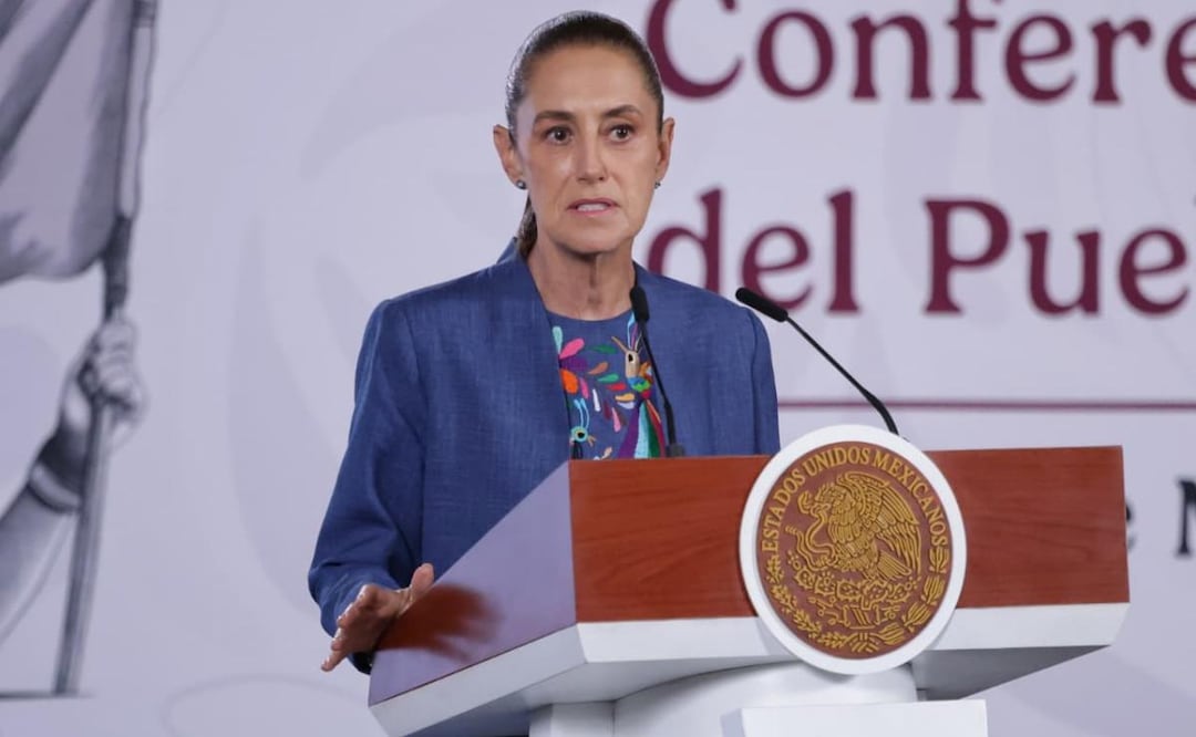 Presidenta Claudia Sheinbaum Pardo durante su conferencia de prensa desde Palacio Nacional (13/08/2026). Foto: Fernanda Rojas / EL UNIVERSAL