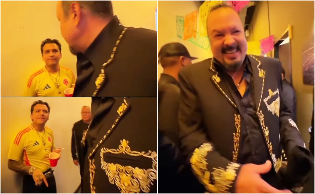 Christian Nodal interactúa con su suegro, Pepe Aguilar, durante el más reciente concierto de Los Aguilar en Colombia.
Fotos: Instagram
