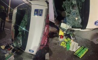 Camioneta se vuelca en autopista México-Pachuca; hay 6 lesionados, entre ellos una mujer embarazada