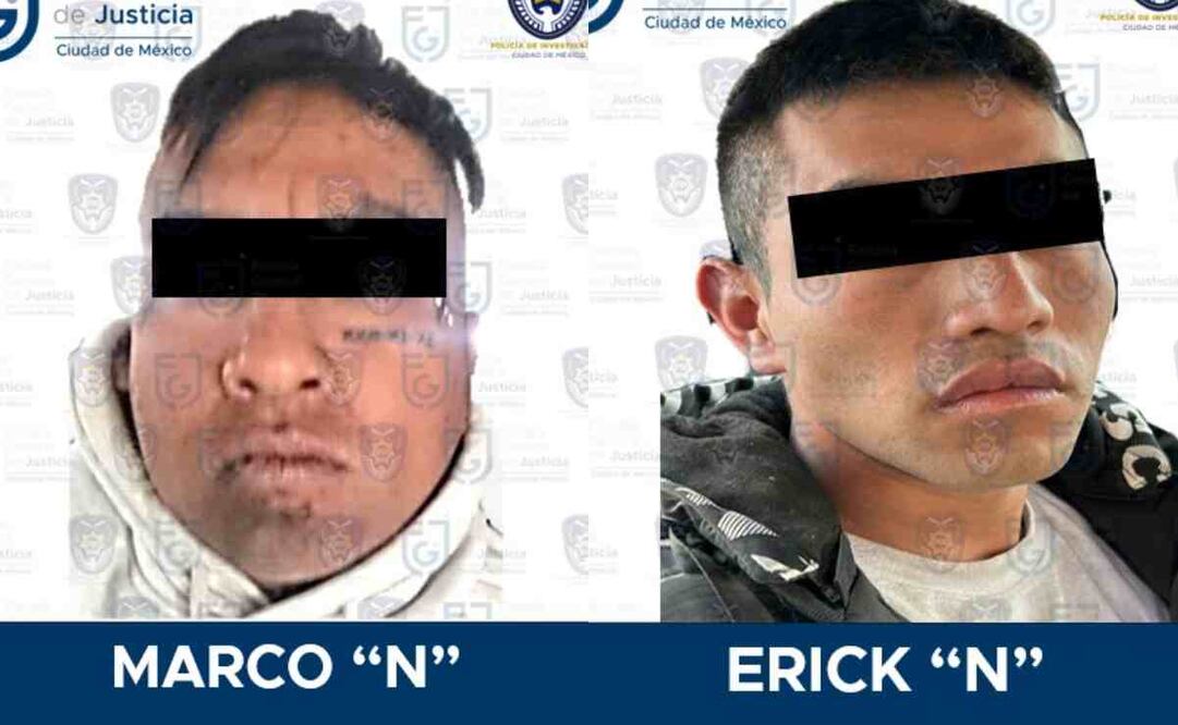 Erick Daniel “N” y a Marco “N”, quienes según la investigación, intimidaron a por lo menos 6 comerciantes de la zona sur de la ciudad. Foto: Especial