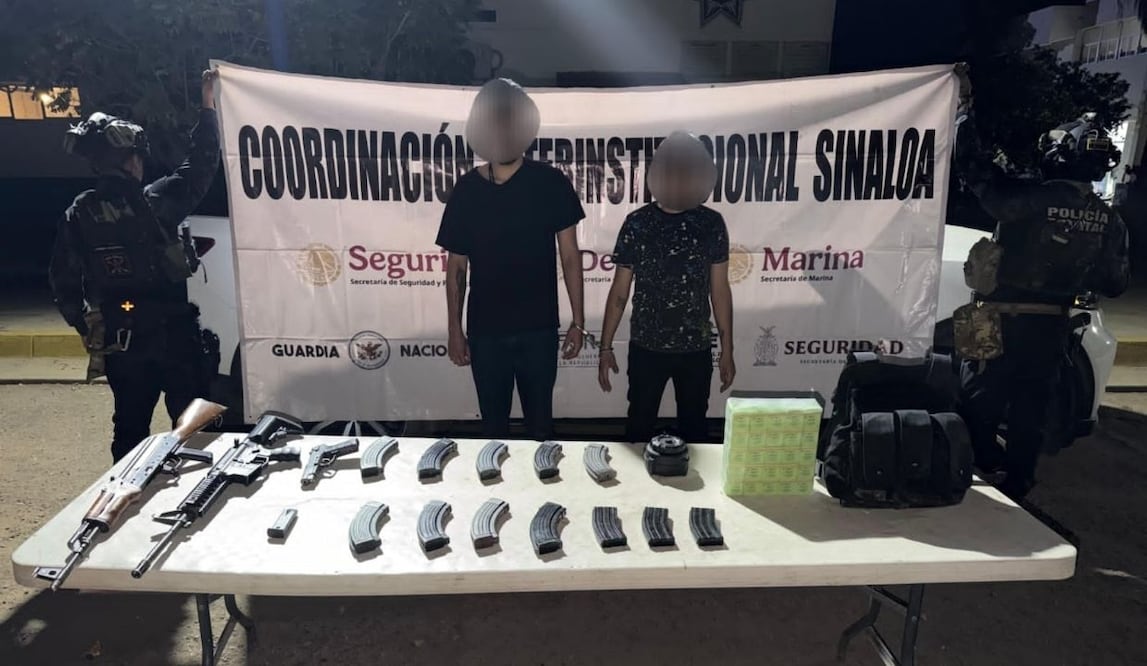 Operativos en residenciales de Culiacán; aseguran armas, vehículos, equipo táctico y detienen a dos. Foto: Especial