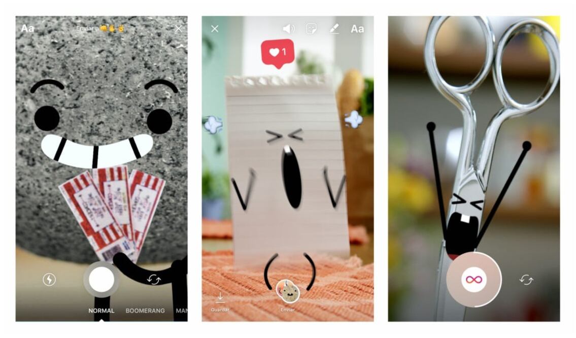 También puedes enviar fotos y videos permanentes pulsando el icono de la galería a la derecha del cuadro de texto y mandar el contenido desde tu galería de fotos