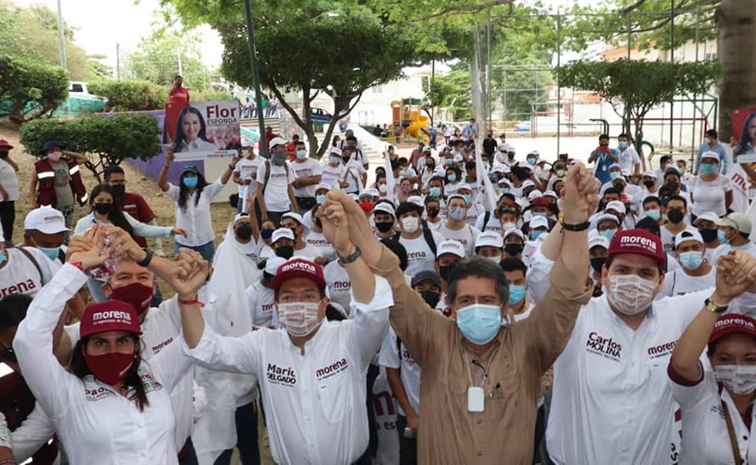Mario Delgado acudió a Chiapas para respaldar a candidatos de su partido a alcaldes, diputados locales y federales que contenderán en los comicios del 6 de junio. Foto: Facebook @MorenaChiapasOficial