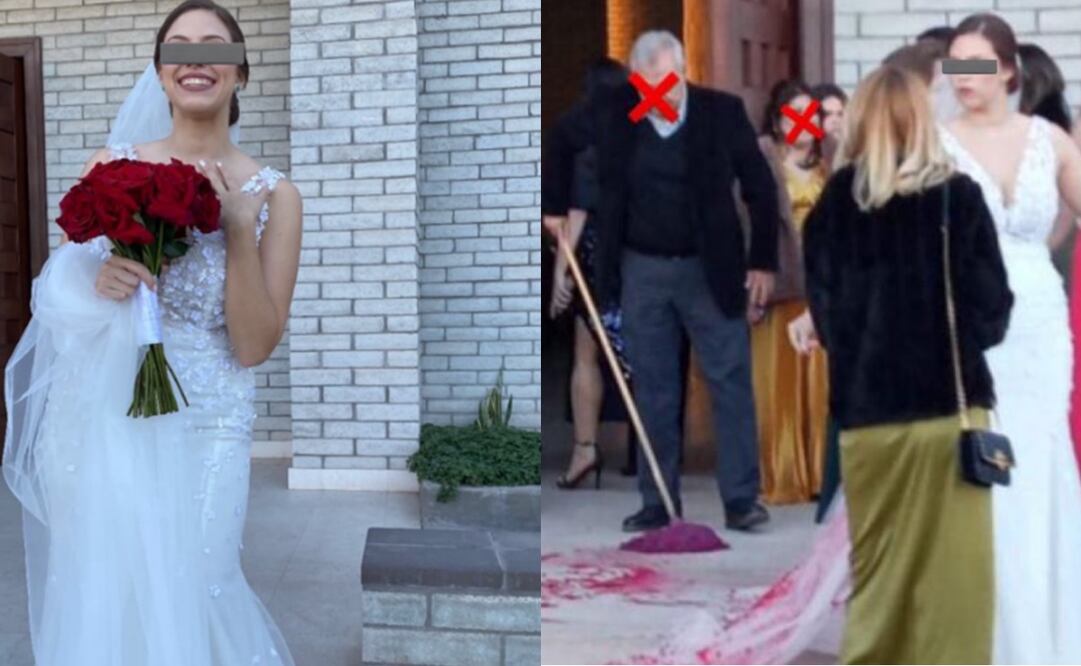 Atacan a novia con pintura roja en pleno día de su boda. Foto: Redes sociales