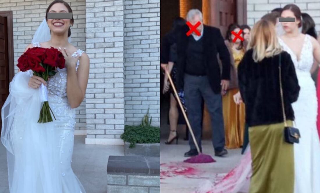 Atacan a novia con pintura roja en pleno día de su boda. Foto: Redes sociales