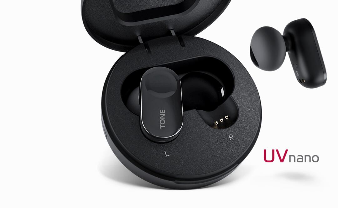 El estuche de carga UVnano reduce las bacterias en los auriculares mientras se carga