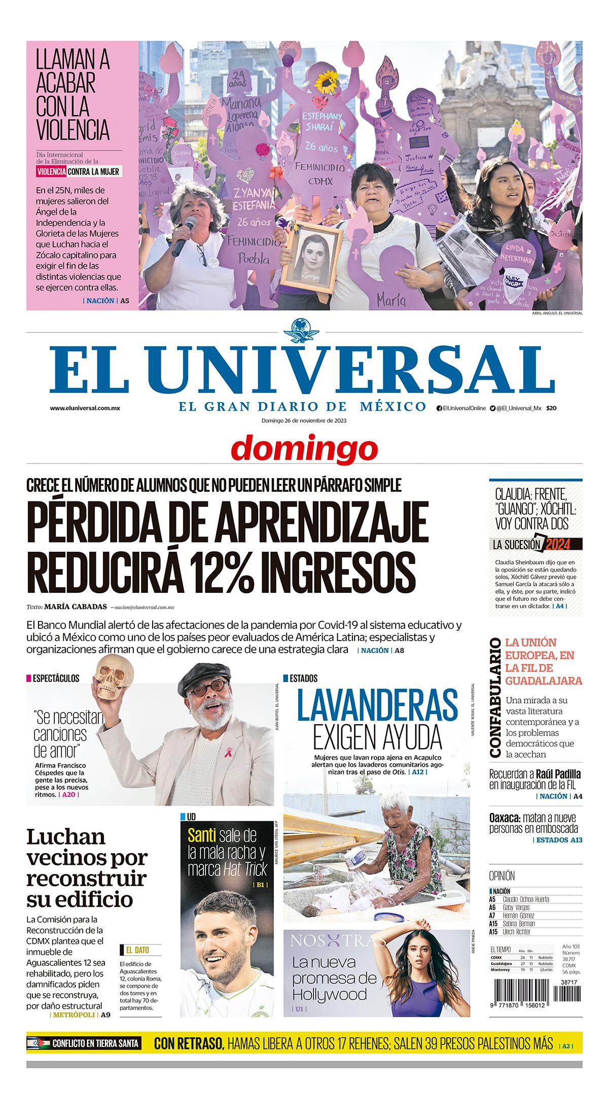 Portada impresa 26 de noviembre del 2023