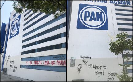 Vandalizan sede del PAN en León con mensajes a favor del aborto