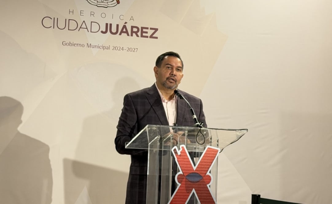 El presidente municipal de Cuidad Juárez, Cruz Pérez Cuéllar (04/02/2026). Foto: Especial