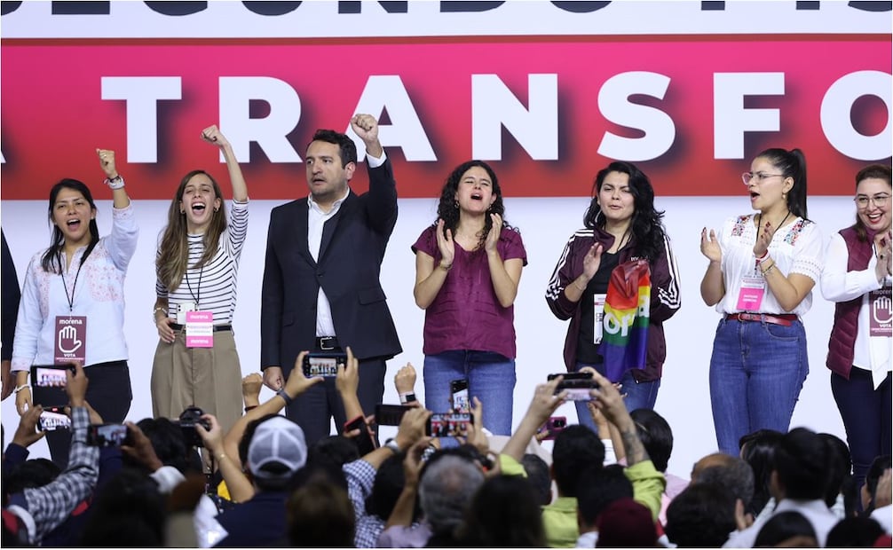 Andrés Manuel López Beltrán, hijo del presidente López Obrador, es nombrado el secretario de Organización de Morena, este 22 de septiembre del 2024. Foto: Diego Simón/EL UNIVERSAL