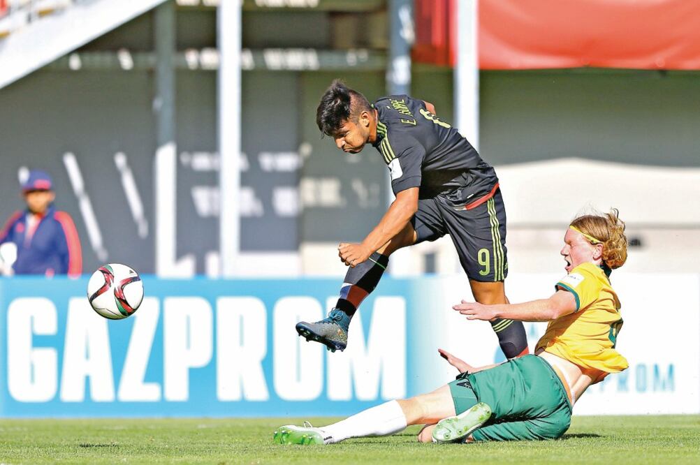 La delantera mexicana se cansó de fallar durante la primera parte del encuentro ante el conjunto de Oceanía, que en el segundo lapso, casi triunfa (ETZEL ESPINOSA. IMAGO7)