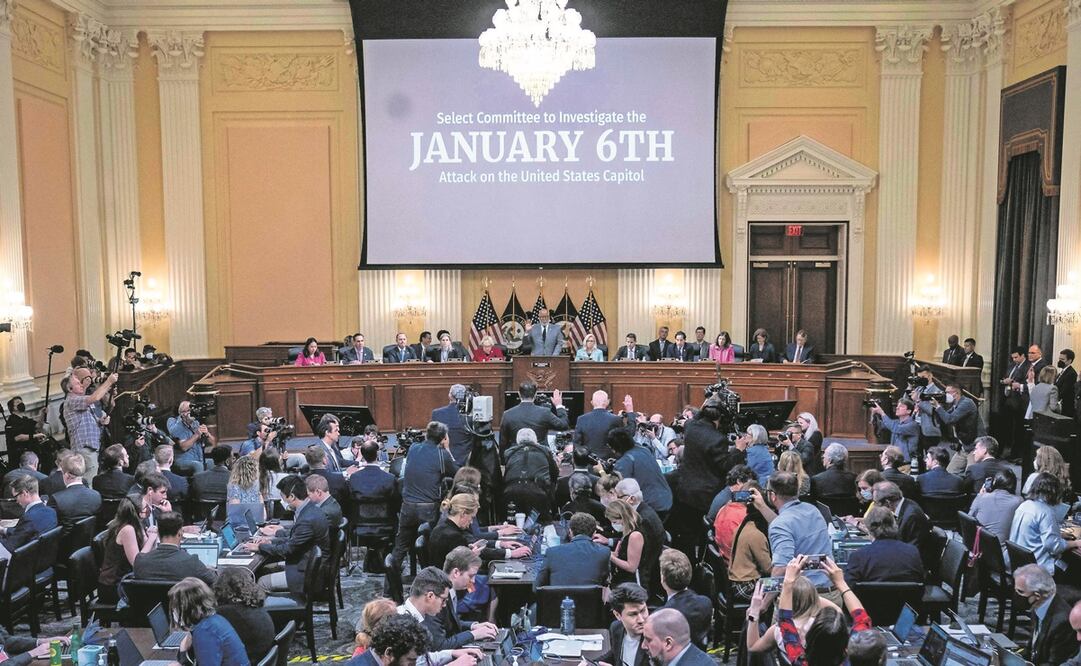 Comité del Congreso que investiga el asalto de 2021 al Capitolio, el lunes. Foto: ARCHIVO AFP