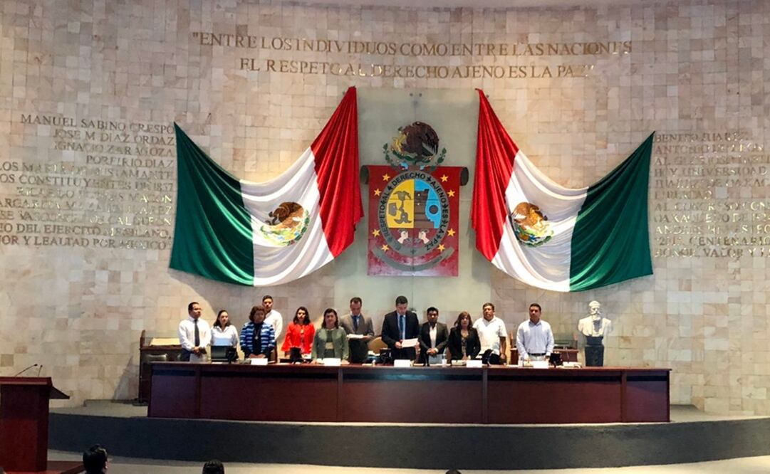El punto de acuerdo fue cobijado por los morenistas y sólo fue rechazado en tribuna por la diputada panista María de Jesús Mendoza Sánchez. Foto: Congreso de Oaxaca