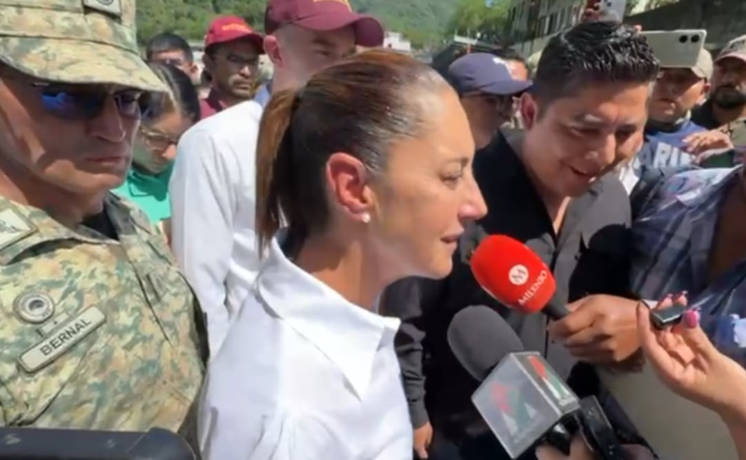 La presidenta Claudia Sheinbaum inicia recorrido en San Luis Potosí tras lluvias. Foto: Captura de pantalla.