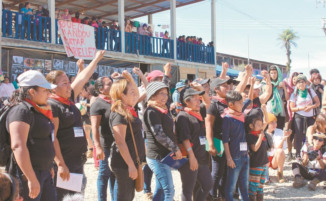 El discurso de las zapatistas giró en torno a la importancia de la colectividad y la organización de mujeres, así como de su derecho a movilizarse cada vez que se presente violencia de género. Foto: MYTZI MAYAHUEL FUENTES. EFE