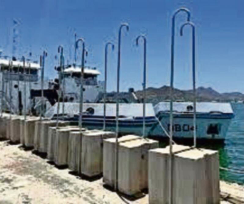 La Secretaría de Marina instaló bloques de acero en el fondo del mar para proteger a la vaquita marina de los enmalles. Foto: Especial