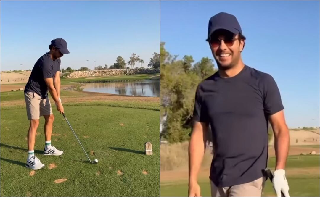 Checo Pérez apareció jugando golf de cara a Abu Dhabi - Fotos: Captura de pantalla
