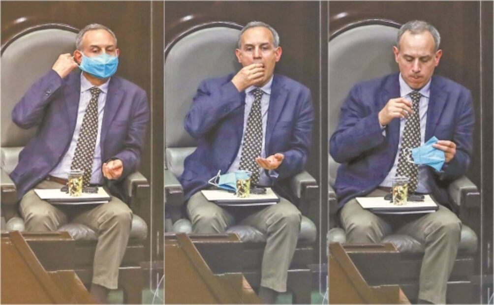 Urna, piñata y un trofeo, los "regalos" al gabinete de Salud