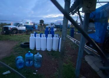 Aseguran gasera ilegal en Hidalgo; resguardan 103 cilindros y tres mil 584 litros de gas
