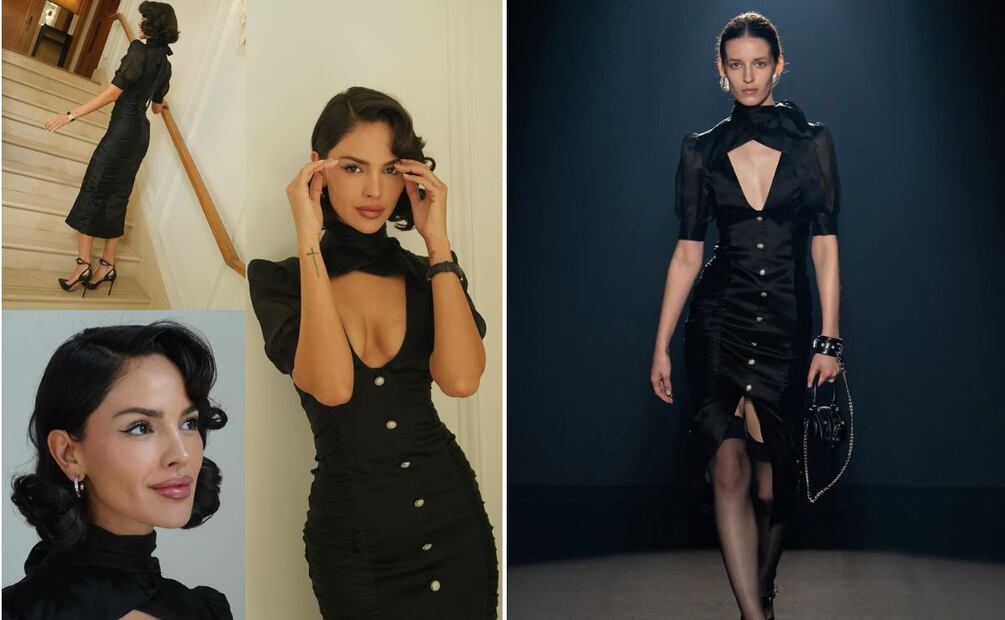 El vestido de Eiza González es de la marca Alessandra Rich. Foto: Instagram @eizagonzalez y Alessandra Rich