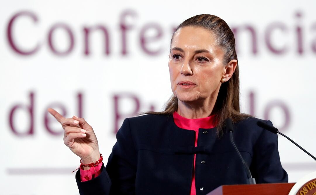 Claudia Sheinbaum en su conferencia matutina del 31 de marzo de 2025. Foto: EFE/ Mario Guzmán