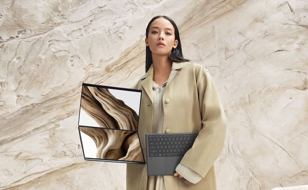ASUS Zenbook DUO es una opción que incorpora un formato elegante y portátil. Foto: Cortesía