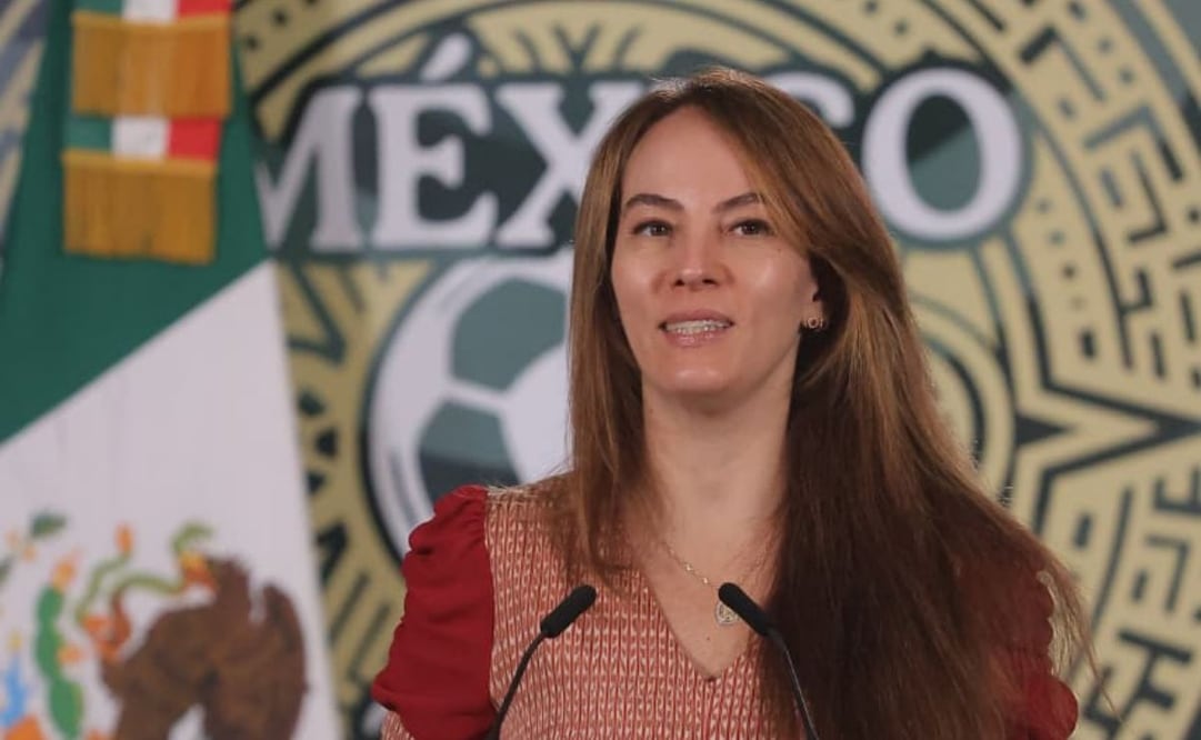 Gabriela Cuevas, coordinadora de los trabajos del Gobierno federal para el Mundial 2026, en la “Mañanera del Pueblo” del jueves 11 de junio de 2026 en Palacio Nacional. Foto: Gabriel Pano/ EL UNIVERSAL