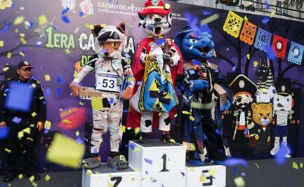 Día de Muertos en CDMX: Policías participan en la Primera Carrera de Botargas del Terror; este fue el personaje ganador