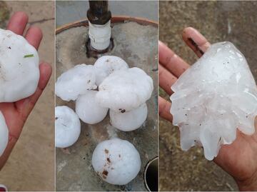 Caída de granizo golpea Anáhuac, Nuevo León; varios vehículos quedaron con los vidrios destrozados