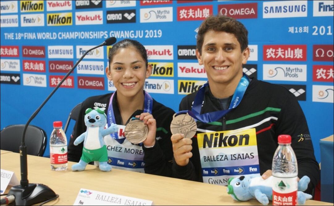 Diego Balleza y María José Sánchez consiguieron la medalla de bronce. Foto: Twitter