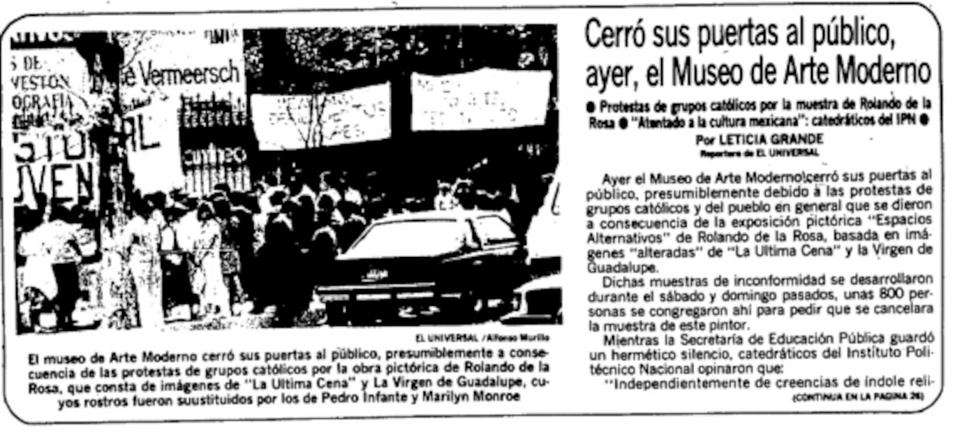 Cuando la Virgen de Guadalupe de Rolando de la Rosa fue censurada en el MAM