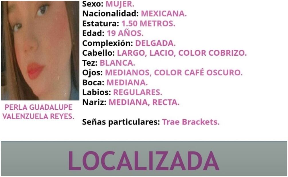 Perla Guadalupe “N”, de 19 años fue privada de la libertad el pasado 23 de noviembre en Sinaloa (26/11/2024). Foto: Especial