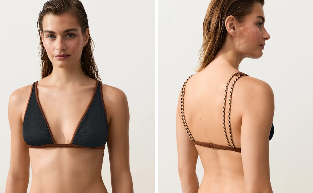 Bikini halter trenza contraste. Foto: Oysho