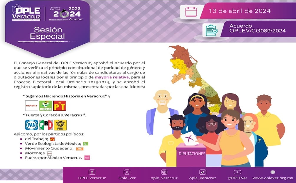 Aprobadas 568 candidatos una diputación en Veracruz. Foto: Especial