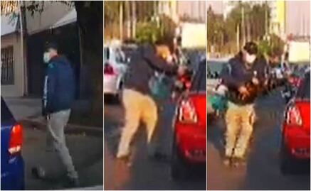 VIDEO: Sujeto aprovecha tránsito y asalta con arma a automovilistas en Canal de Apatlaco, Iztapalapa