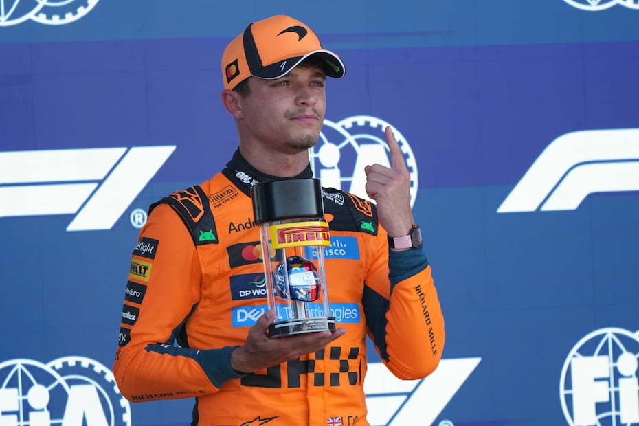 Lando Norris con McLaren, durante el Gran Premio de Miami - Foto: AP