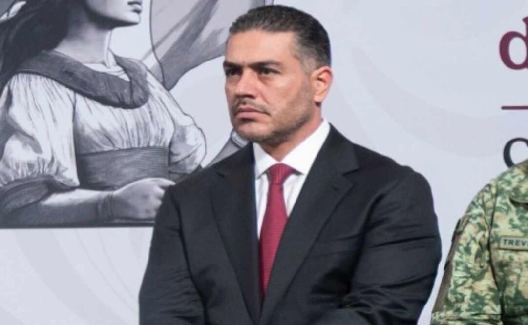El titular de la Secretaría de Seguridad y Protección Ciudadana (SSPC), Omar García Harfuch, durante la mañanera del 3 de noviembre del 2025. Foto: Presidencia  / EL UNIVERSAL