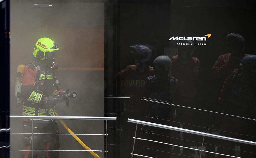 Incendio en el hospitality de McLaren - Foto: AFP