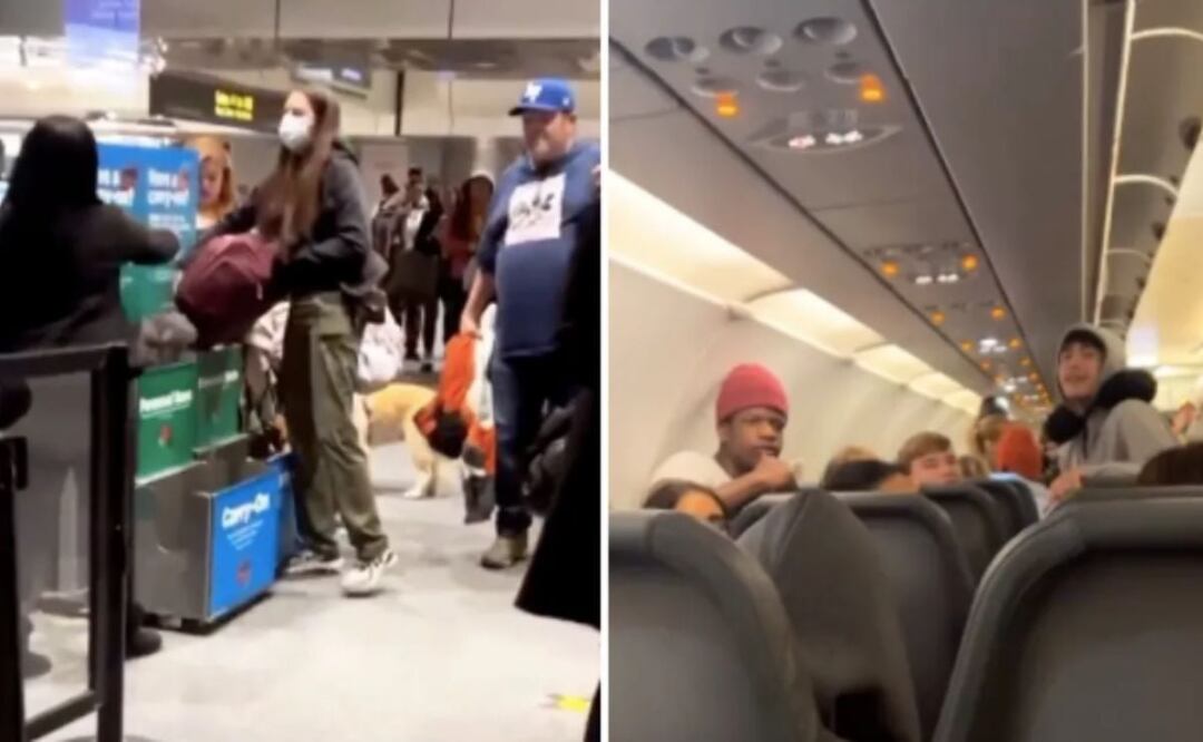 Estaban a punto de despegar, pero la aerolínea los hizo bajar a todos. Foto: Instagram @nikki__le