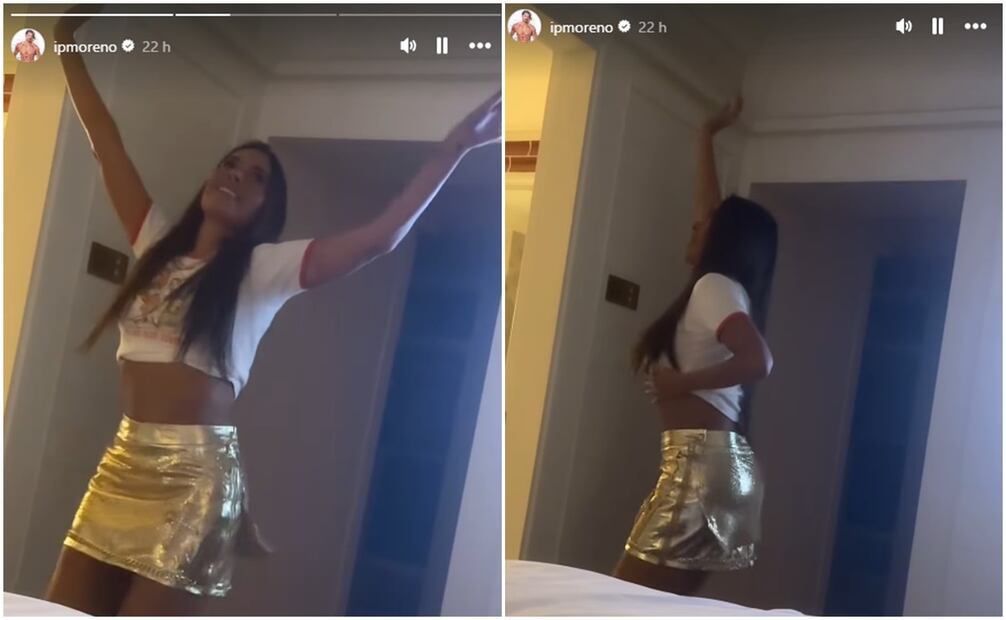 Galilea Montijo, de 51 años, se divierte y baila frente a su novio Isaac Moreno, el modelo compartió el momento en redes.