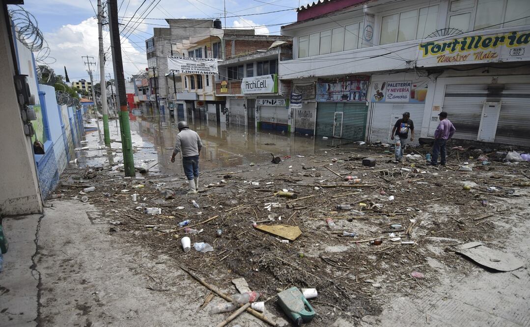 Desastres causados por las lluvias en Hidalgo. Foto: Xinhua