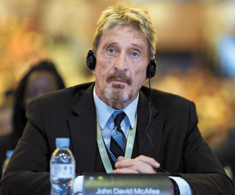 El millonario John McAfee durante la cuarta Conferencia de Seguridad de Internet de China, en Beijing, en agosto de 2016. Foto: NG HAN GUAN. AP